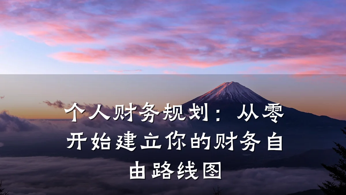 个人财务规划:从零开始建立你的财务自由路线图