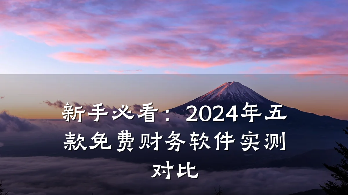 新手必看:2024年五款免费财务软件实测对比