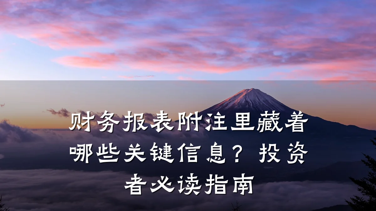财务报表附注里藏着哪些关键信息?投资者必读指南