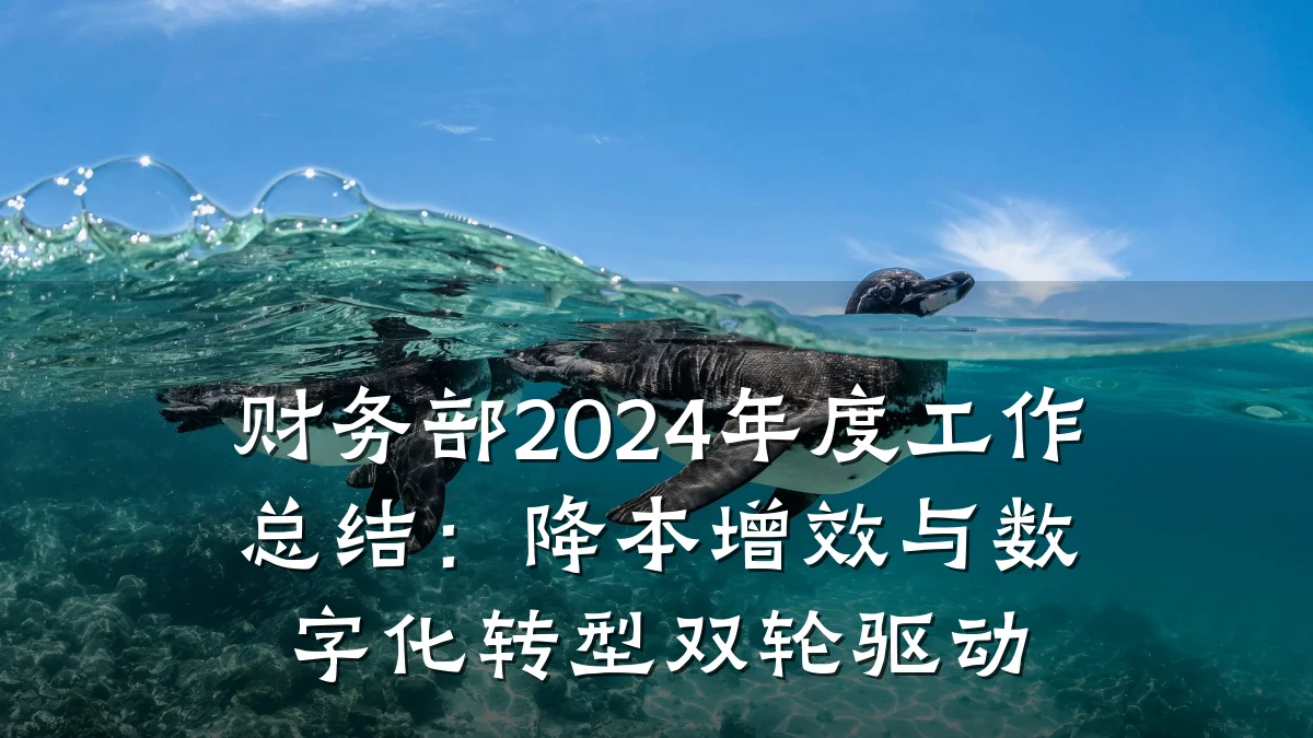 财务部2024年度工作总结:降本增效与数字化转型双轮驱动