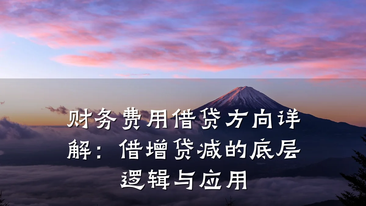 财务费用借贷方向详解:借增贷减的底层逻辑与应用