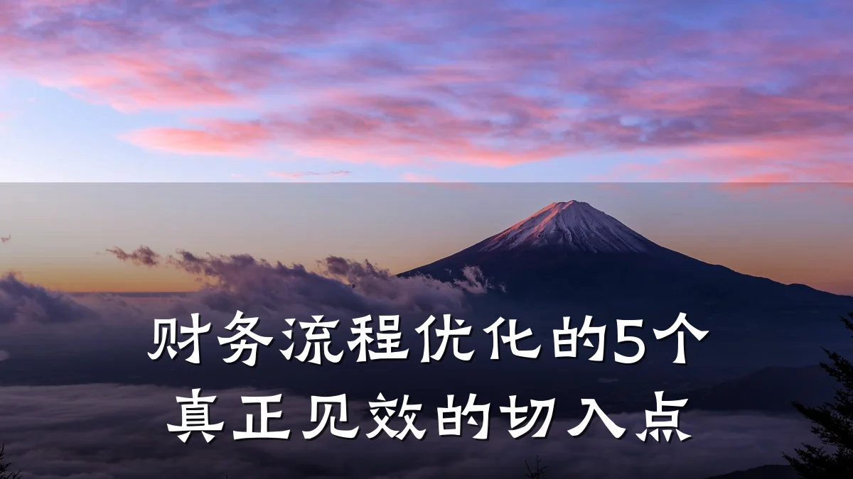 财务流程优化的5个真正见效的切入点