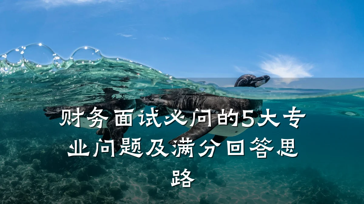 财务面试必问的5大专业问题及满分回答思路