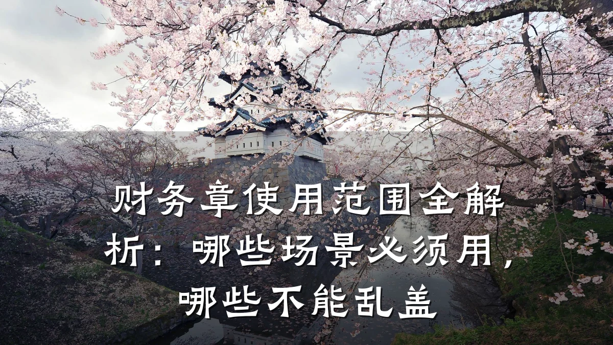 财务章使用范围全解析:哪些场景必须用,哪些不能乱盖