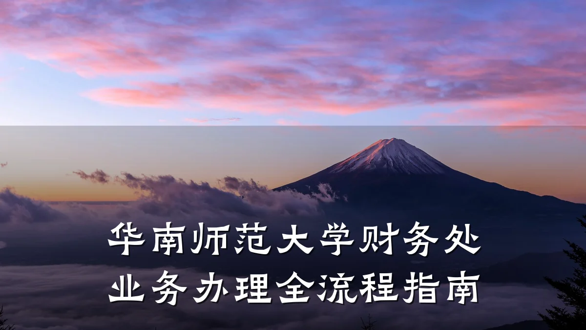 华南师范大学财务处业务办理全流程指南