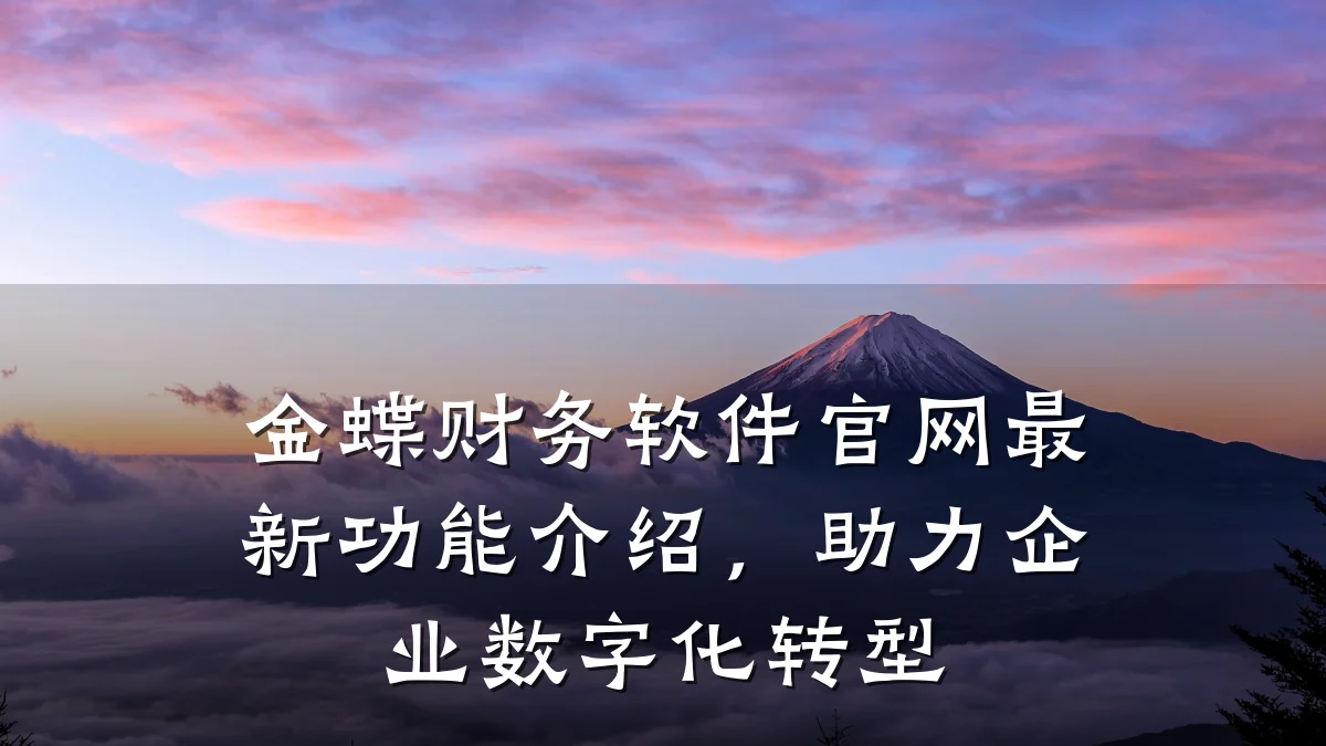 金蝶财务软件官网最新功能介绍,助力企业数字化转型