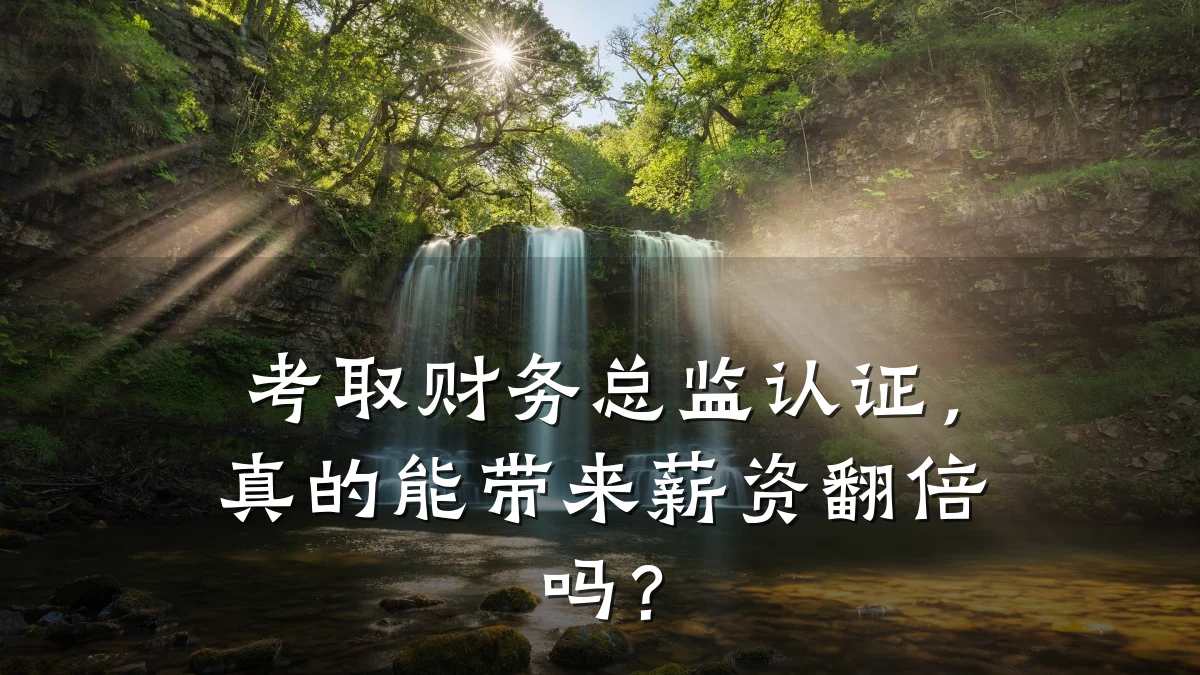 考取财务总监认证,真的能带来薪资翻倍吗?
