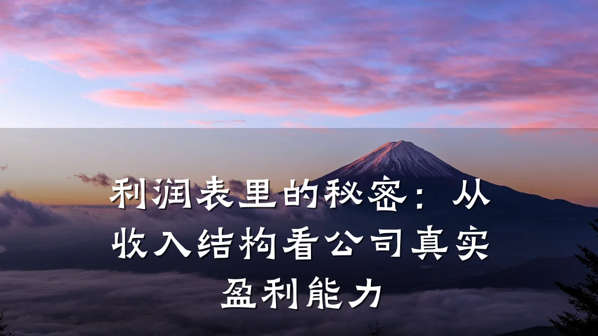 利润表里的秘密：从收入结构看公司真实盈利能力