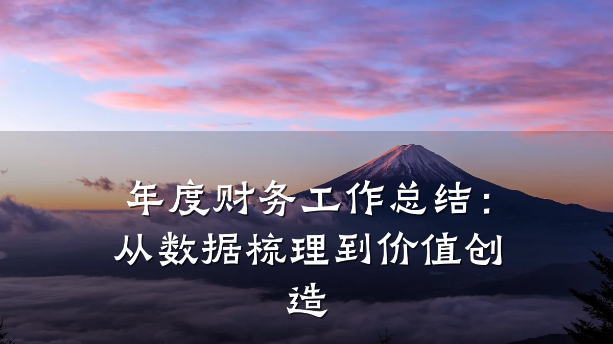 年度财务工作总结：从数据梳理到价值创造