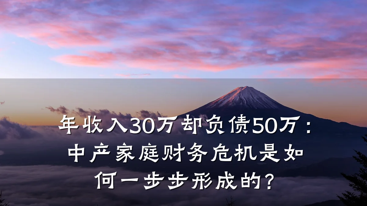 年收入30万却负债50万:中产家庭财务危机是如何一步步形成的?