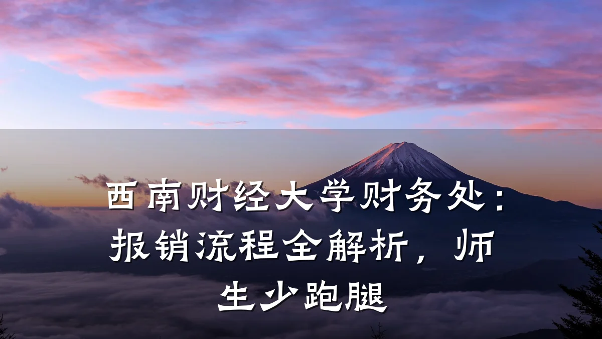 西南财经大学财务处:报销流程全解析,师生少跑腿