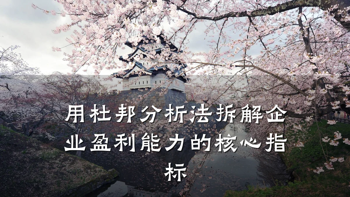用杜邦分析法拆解企业盈利能力的核心指标