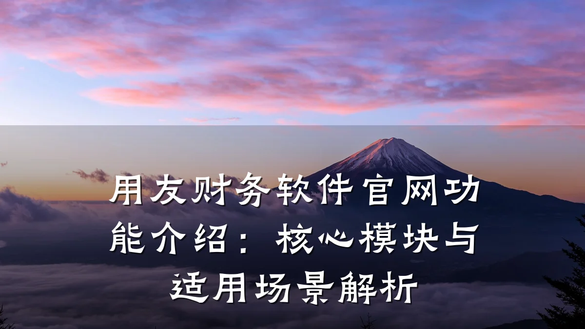 用友财务软件官网功能介绍：核心模块与适用场景解析
