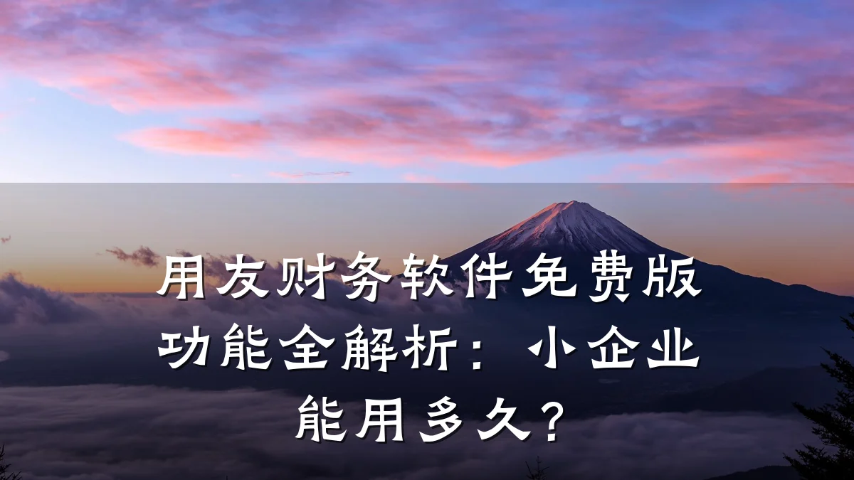 用友财务软件免费版功能全解析:小企业能用多久?