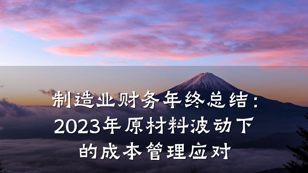制造业财务年终总结:2023年原材料波动下的成本管理应对