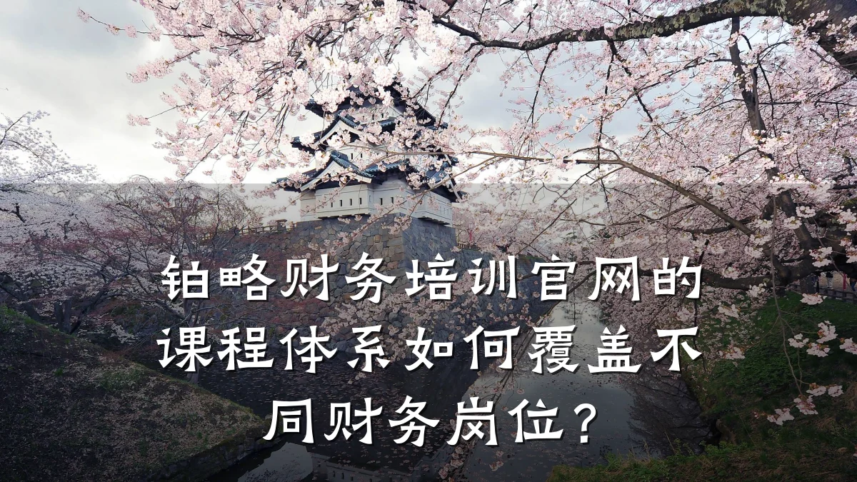 铂略财务培训官网的课程体系如何覆盖不同财务岗位?