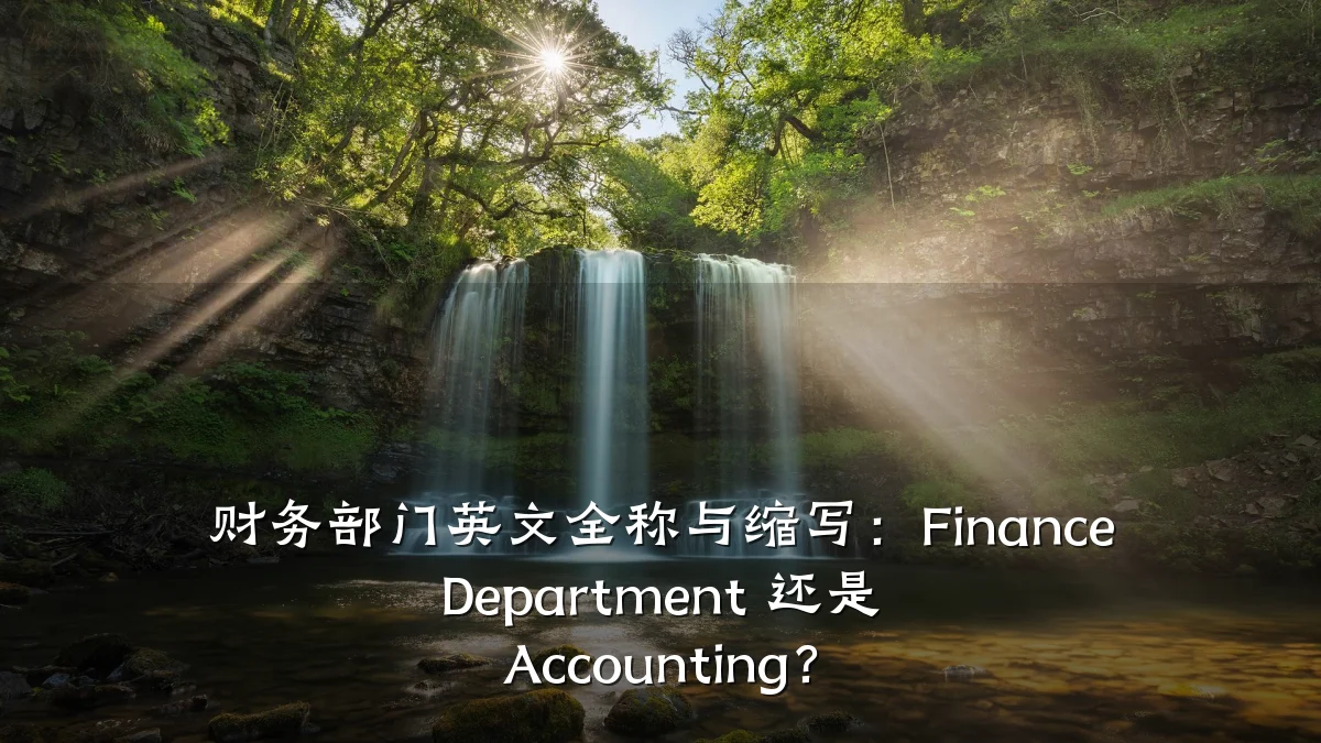 财务部门英文全称与缩写:Finance Department 还是 Accounting?
