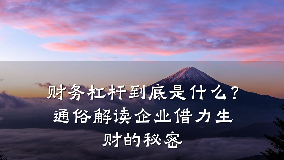 财务杠杆到底是什么?通俗解读企业借力生财的秘密