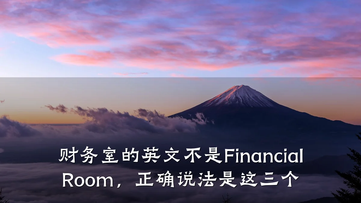 财务室的英文不是Financial Room,正确说法是这三个
