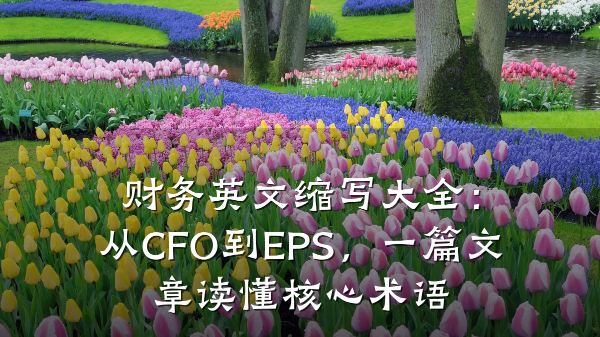财务英文缩写大全:从CFO到EPS,一篇文章读懂核心术语