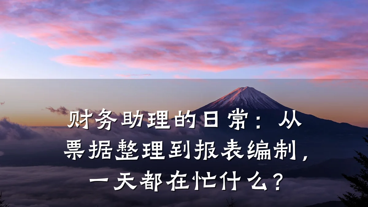 财务助理的日常：从票据整理到报表编制，一天都在忙什么？