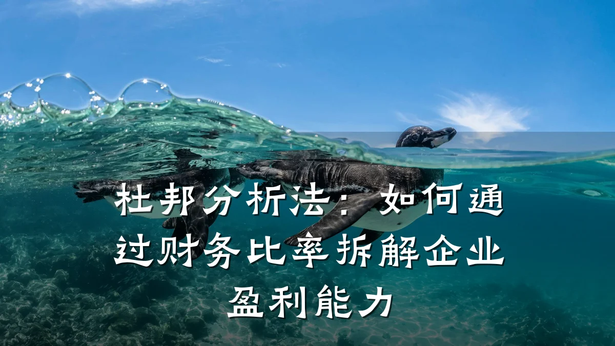 杜邦分析法:如何通过财务比率拆解企业盈利能力