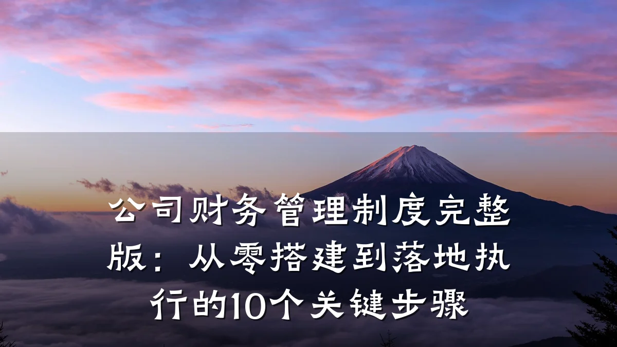 公司财务管理制度完整版:从零搭建到落地执行的10个关键步骤