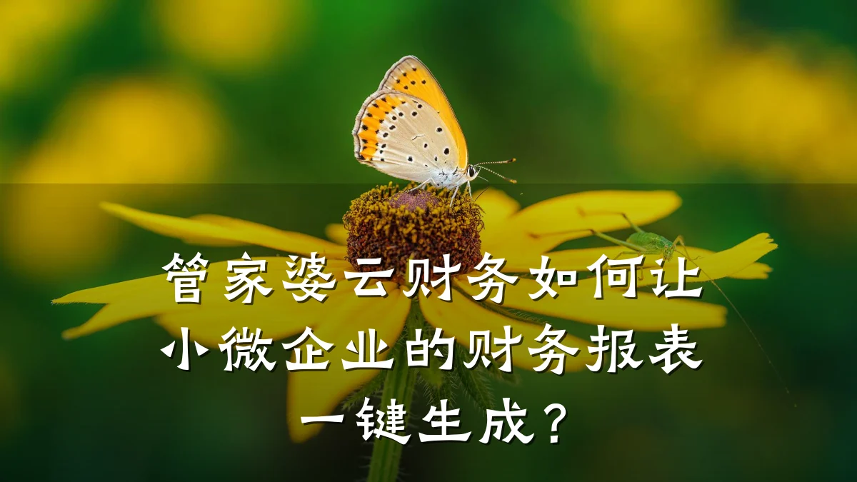 管家婆云财务如何让小微企业的财务报表一键生成?