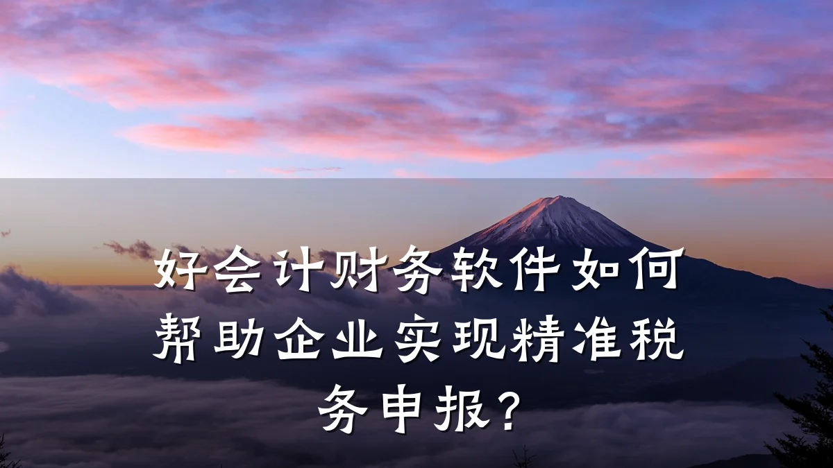 好会计财务软件如何帮助企业实现精准税务申报?