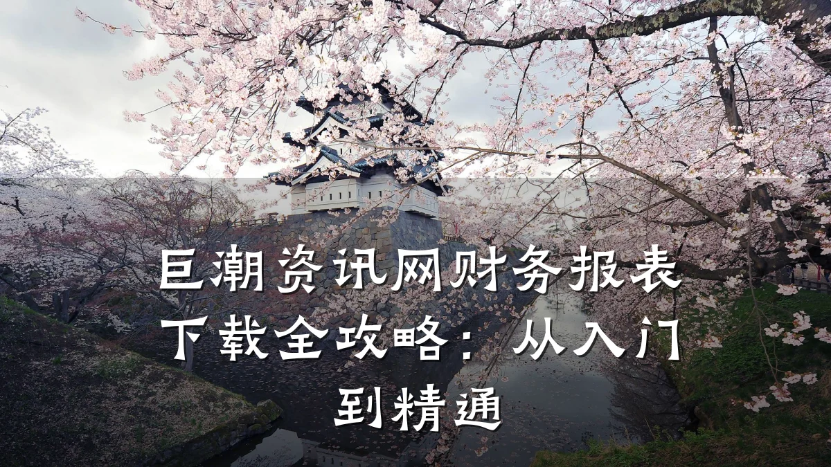 巨潮资讯网财务报表下载全攻略:从入门到精通
