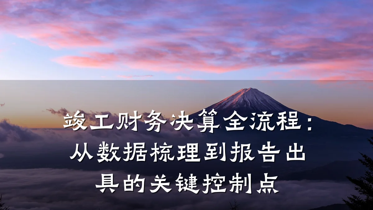 竣工财务决算全流程:从数据梳理到报告出具的关键控制点