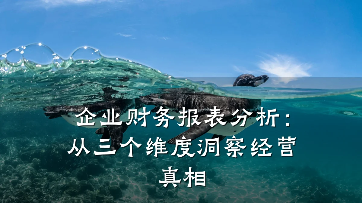 企业财务报表分析:从三个维度洞察经营真相