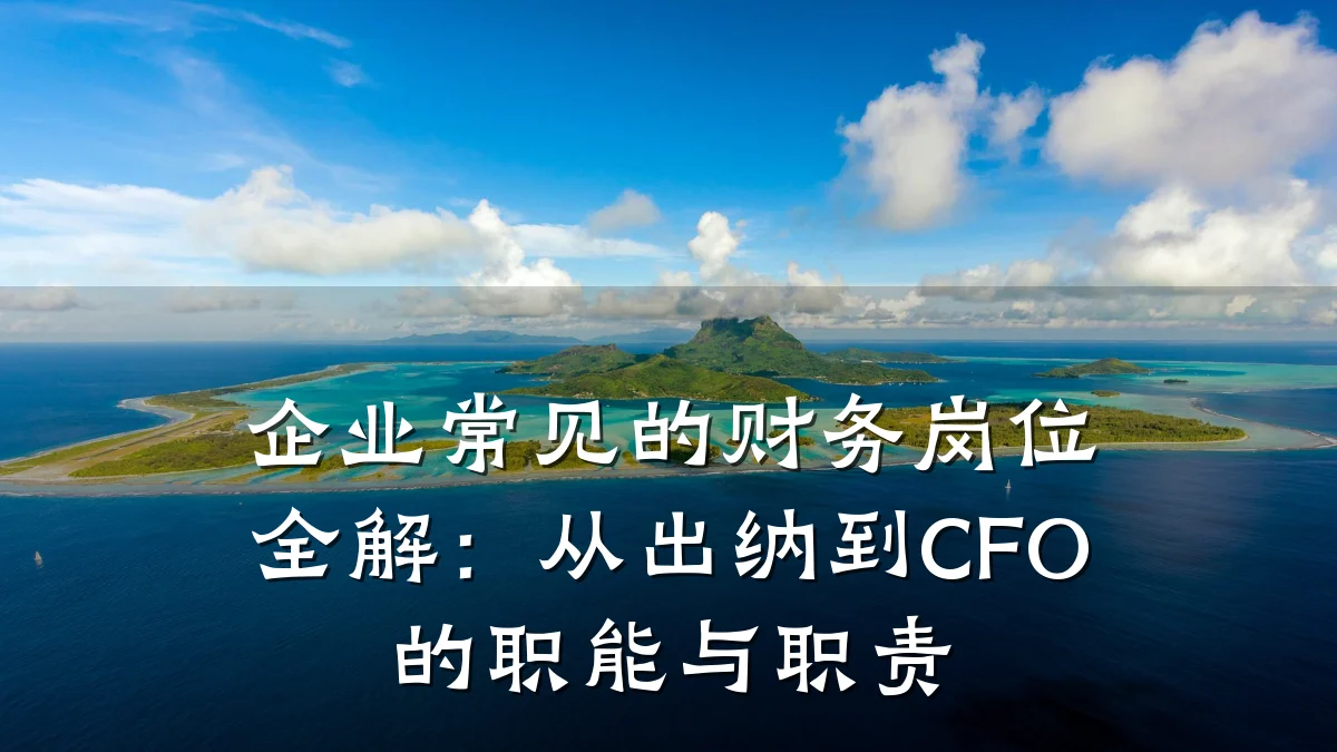 企业常见的财务岗位全解:从出纳到CFO的职能与职责