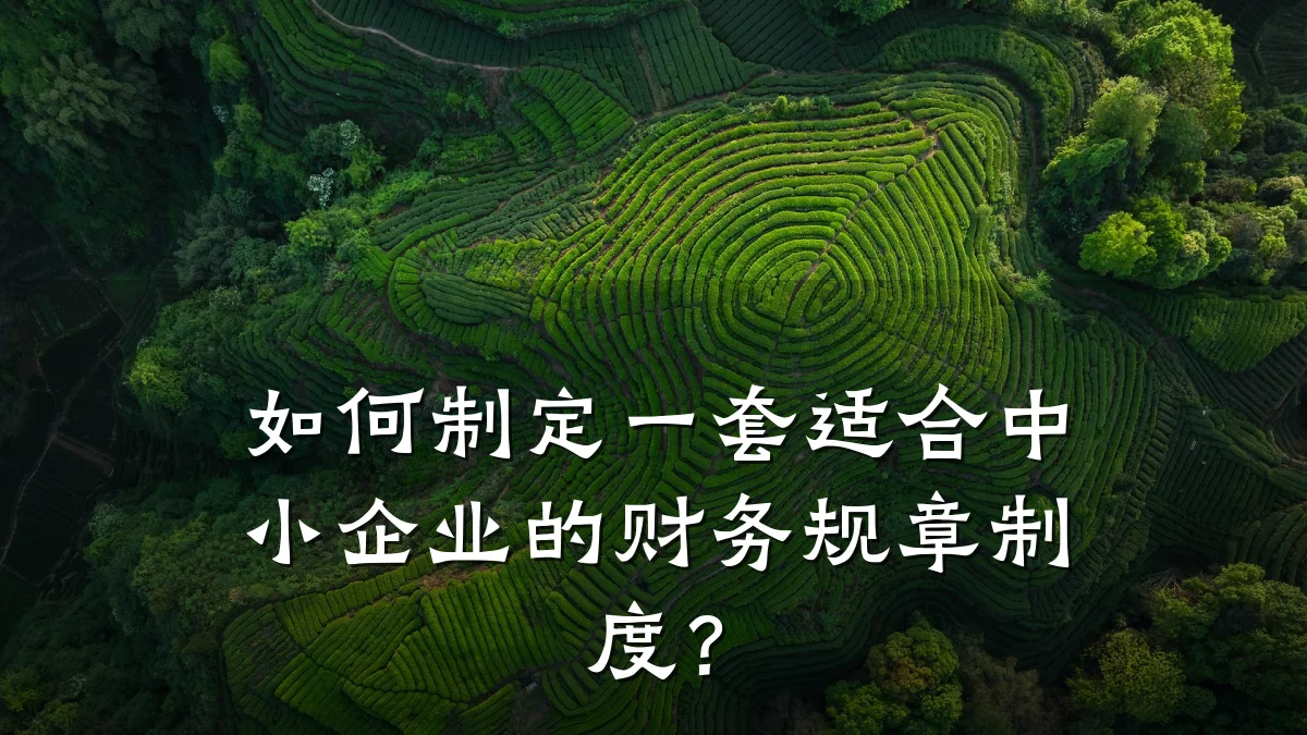 如何制定一套适合中小企业的财务规章制度?
