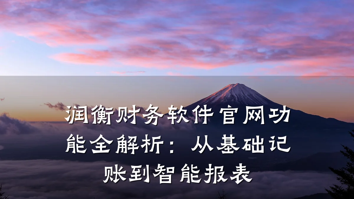 润衡财务软件官网功能全解析:从基础记账到智能报表