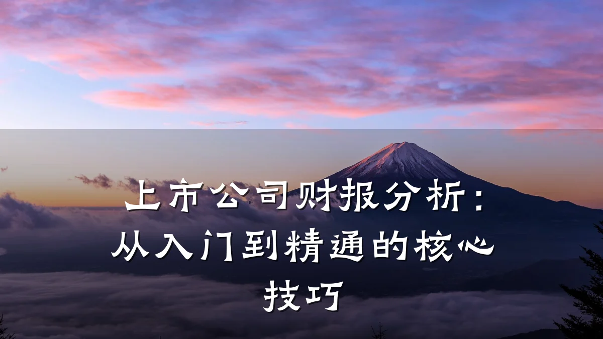 上市公司财报分析:从入门到精通的核心技巧