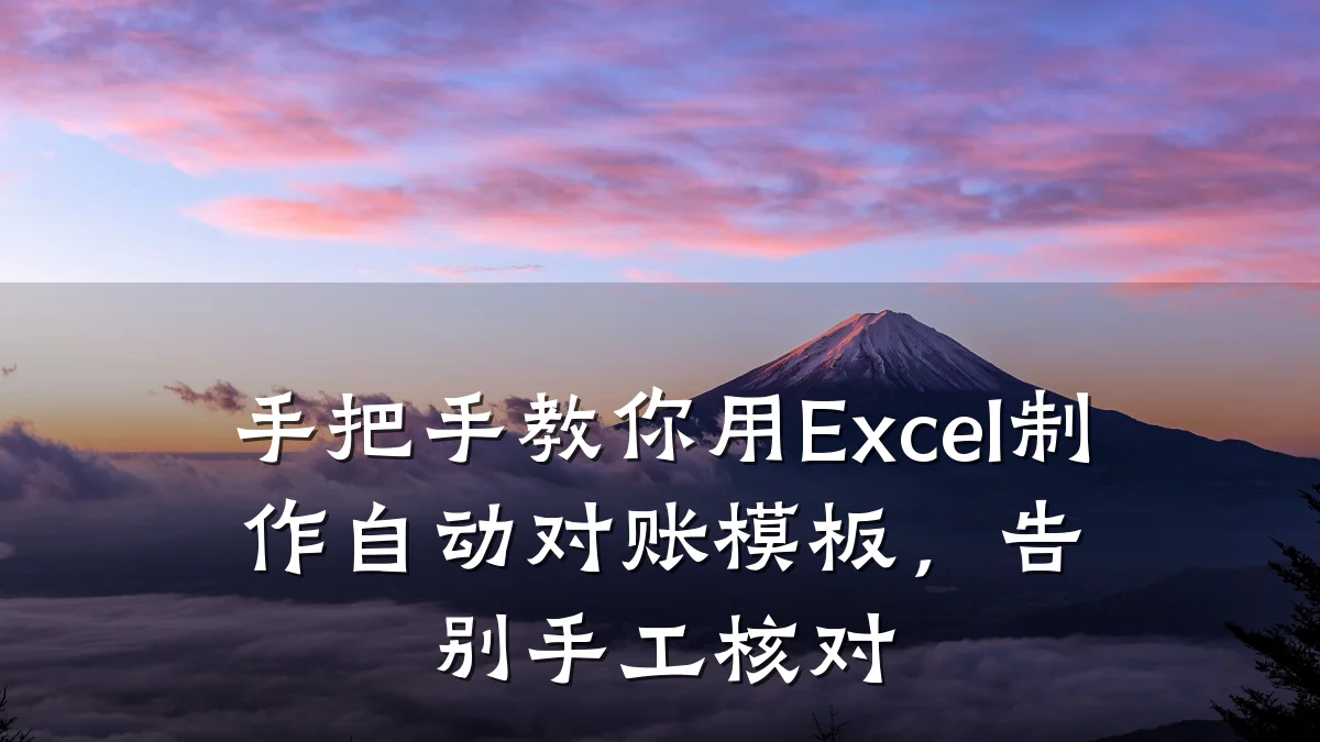 手把手教你用Excel制作自动对账模板,告别手工核对