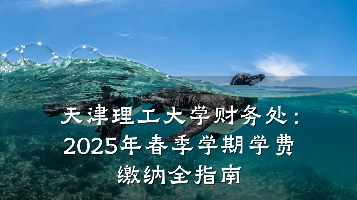 天津理工大学财务处:2025年春季学期学费缴纳全指南