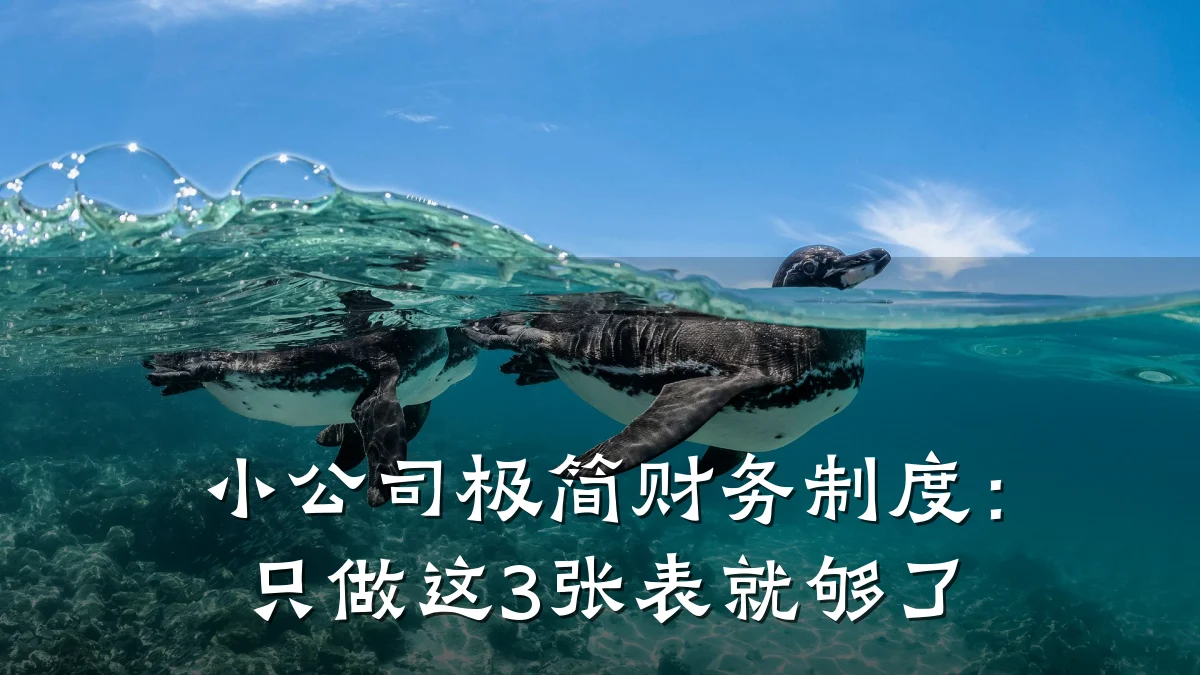 小公司极简财务制度:只做这3张表就够了