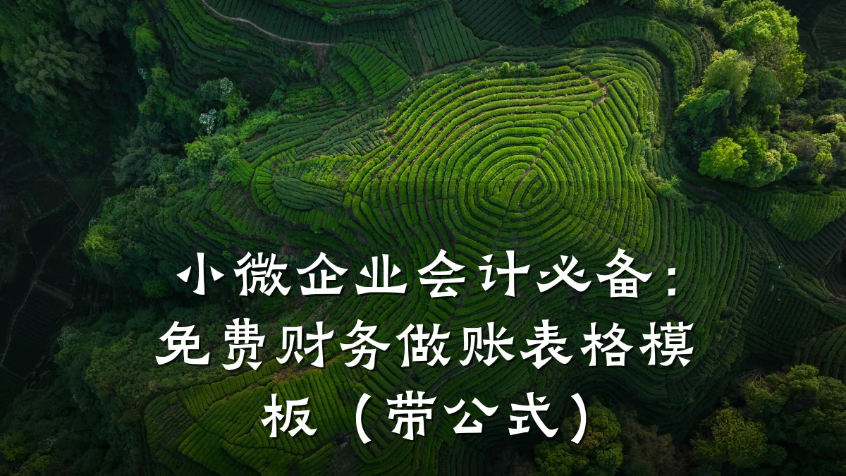 小微企业会计必备:免费财务做账表格模板(带公式)