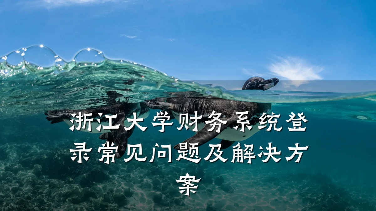 浙江大学财务系统登录常见问题及解决方案