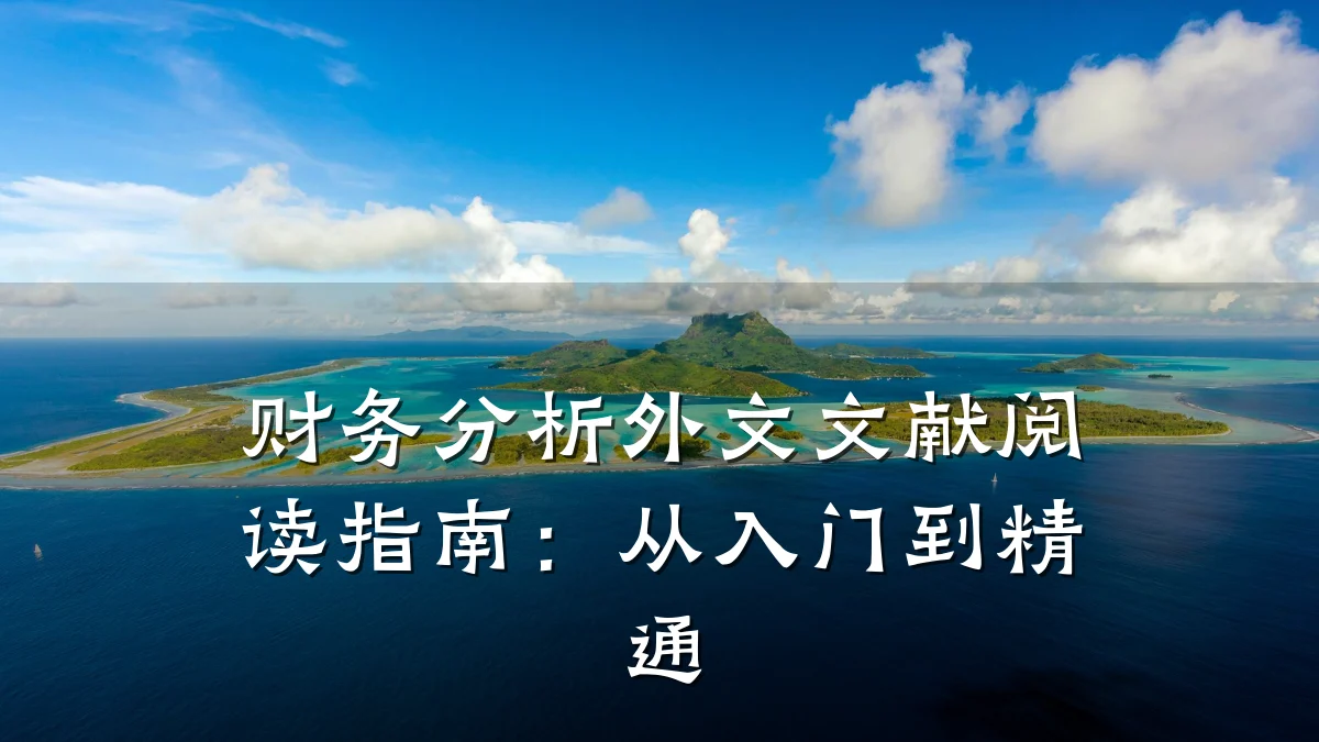 财务分析外文文献阅读指南：从入门到精通