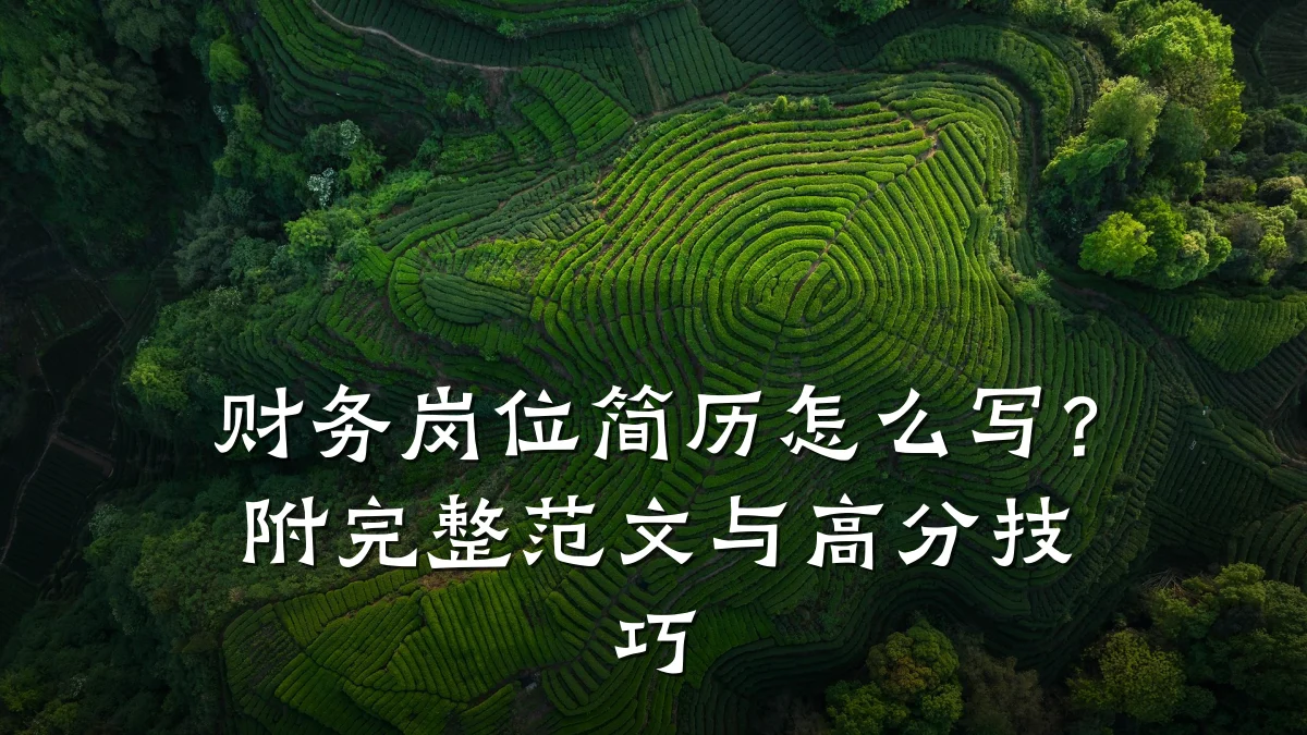 财务岗位简历怎么写？附完整范文与高分技巧