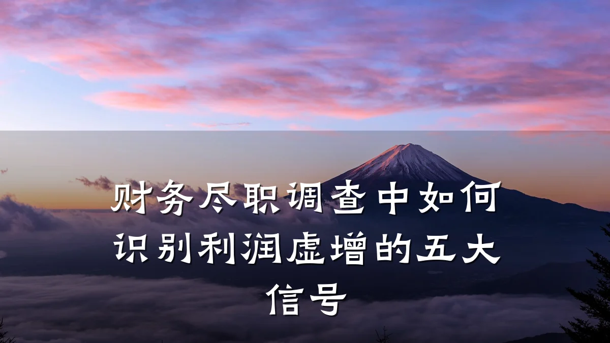 财务尽职调查中如何识别利润虚增的五大信号
