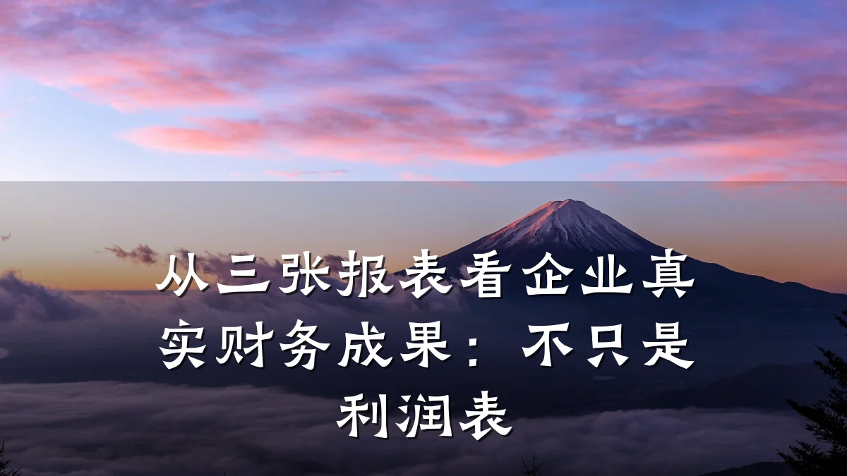 从三张报表看企业真实财务成果:不只是利润表