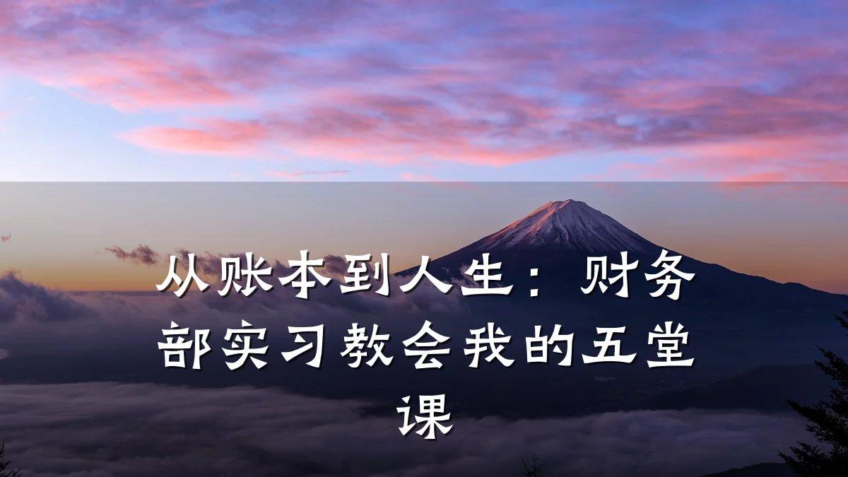 从账本到人生:财务部实习教会我的五堂课