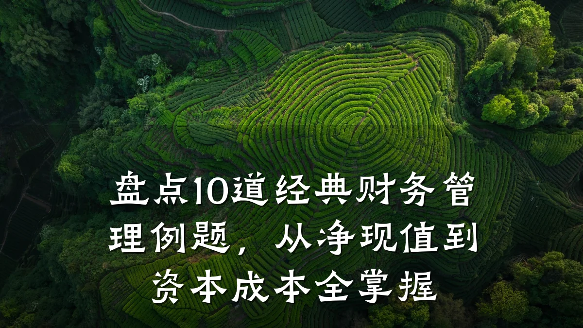 盘点10道经典财务管理例题,从净现值到资本成本全掌握