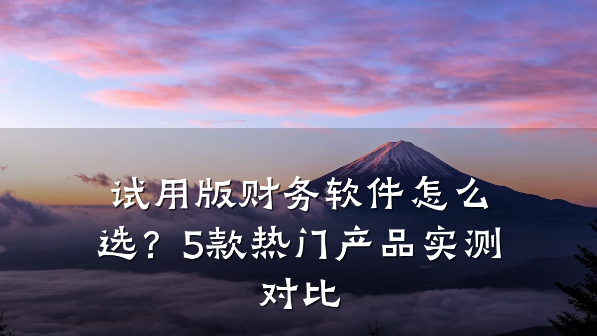 试用版财务软件怎么选？5款热门产品实测对比