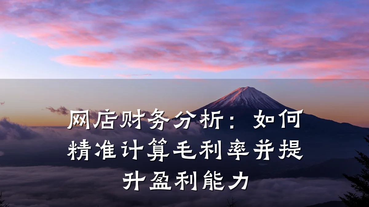 网店财务分析：如何精准计算毛利率并提升盈利能力