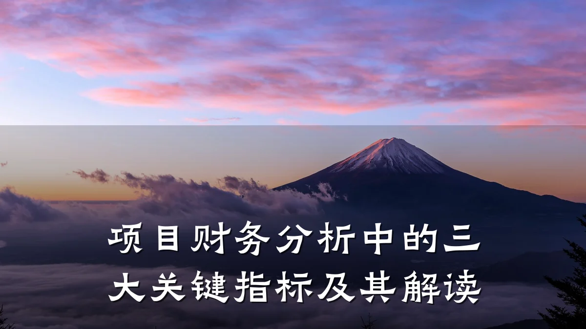 项目财务分析中的三大关键指标及其解读